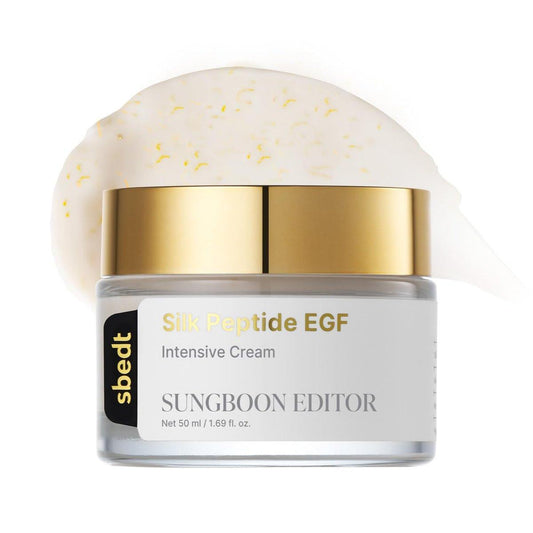 SUNGBOON EDITOR Silk Peptide EGF Creme mit Kupferpeptiden, Volufiline & patentiertem Peptidkomplex | Gesichtscreme gegen feine Linien & trockene Haut, für ein straffes Aussehen & Feuchtigkeit | Koreanische Hautpflege 1,69 fl oz