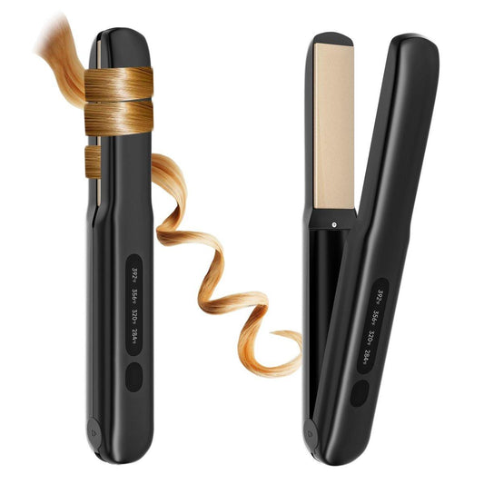 KABELLOSER HAARGLÄTTER UND LOCKENSTAB 2 IN 1, TRAGBARER MINI GLÄTTER & LOCKENSTAB, SCHNELL AUFHEIZENDE TITANPLATTE MIT 4 EINSTELLBAREN TEMPERATUREN, REISEGRÖSSE, IDEALES GESCHENK