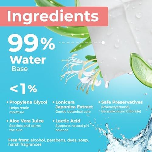 Impossibly Compact Travel Feminine Wipes - 99% Wasser und Aloe - pH-ausgeglichen, periodenfreundlich & ultraweich - Reiseutensilien für Frauen & Teenager - unparfümiert - 8er-Pack insgesamt 48 Tücher