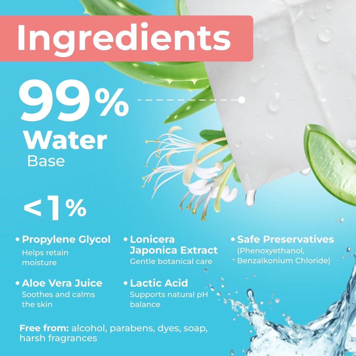 Impossibly Compact Travel Feminine Wipes - 99% Wasser und Aloe - pH-ausgeglichen, periodenfreundlich & ultraweich - Reiseutensilien für Frauen & Teenager - unparfümiert - 8er-Pack insgesamt 48 Tücher
