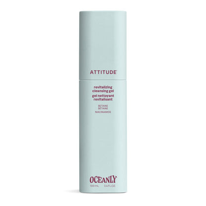 ATTITUDE Revitalisierendes Reinigungsgel, sanfte Gesichtsreinigung mit Betain und Niacinamid für strahlende, gesund aussehende Haut, EWG-zertifiziert, vegan, unparfümiert, 100 ml