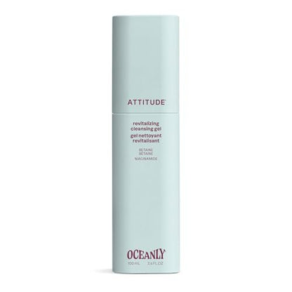 ATTITUDE Revitalisierendes Reinigungsgel, sanfte Gesichtsreinigung mit Betain und Niacinamid für strahlende, gesund aussehende Haut, EWG-zertifiziert, vegan, unparfümiert, 100 ml