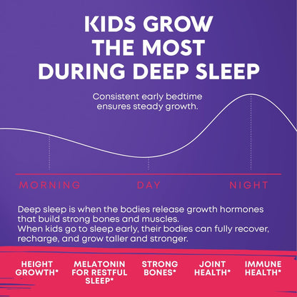 Height Growth Gummies mit Melatonin für Kinder & Teenager – Ashwagandha für Kinder – Melatonina Para Niños – Höhenwachstumsergänzung – Teenager-Jungen-Vitamine – Größer werden Ergänzung – Melatonin-Gummis für Kinder