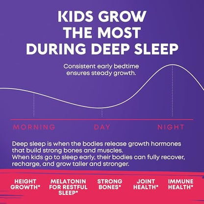 Height Growth Gummies mit Melatonin für Kinder & Teenager – Ashwagandha für Kinder – Melatonina Para Niños – Höhenwachstumsergänzung – Teenager-Jungen-Vitamine – Größer werden Ergänzung – Melatonin-Gummis für Kinder