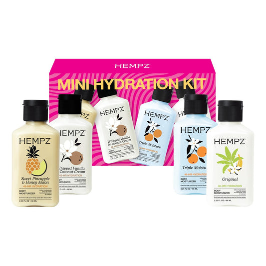 Hempz Mini Moisturizer Kit – Tägliche Feuchtigkeitslotion, 4er-Pack Reisegröße Handcreme Set, 2,25 oz