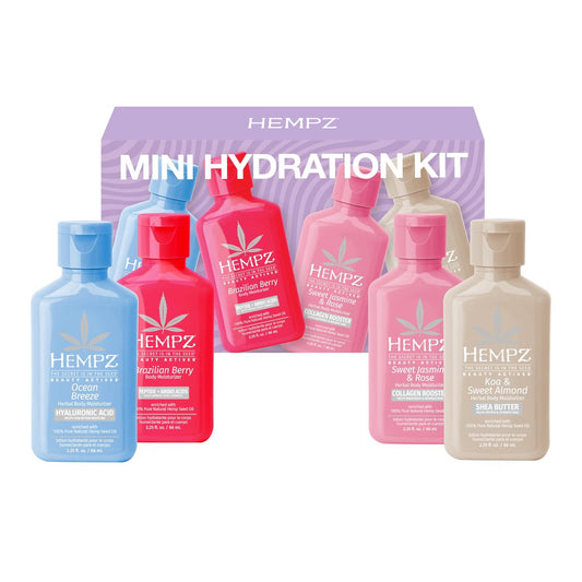 Hempz Mini Feuchtigkeitscreme Set, Hydratisierende Lotion Kit, Beauty Actives 4er Pack, 2,25 oz