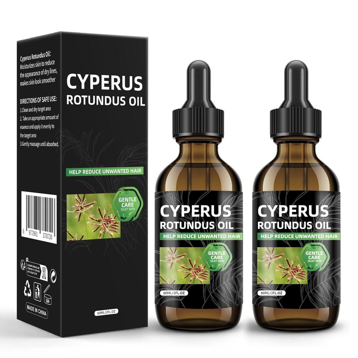 SKSOYT 2 Stück Cyperus Rotundus Öl zur Haarentfernung, Natürliches Öl zur Reduzierung unerwünschten Haarwuchses, Beruhigend & Feuchtigkeitsspendend, Verkleinert Poren, Sanfte Hautpflege
