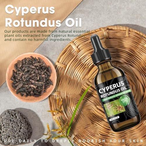 SKSOYT 2 Stück Cyperus Rotundus Öl zur Haarentfernung, Natürliches Öl zur Reduzierung unerwünschten Haarwuchses, Beruhigend & Feuchtigkeitsspendend, Verkleinert Poren, Sanfte Hautpflege