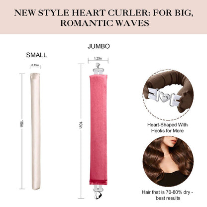 Togayu Heatless Curls Overnight Set - 6-teilige Samt-Haarrollen zum Schlafen, schonende Flexi-Stäbe für mühelose Locken und Wellen für Frauen (Pink)