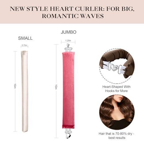 Togayu Heatless Curls Overnight Set - 6-teilige Samt-Haarrollen zum Schlafen, schonende Flexi-Stäbe für mühelose Locken und Wellen für Frauen (Pink)