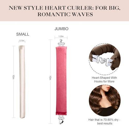 Togayu Heatless Curls Overnight Set - 6-teilige Samt-Haarrollen zum Schlafen, schonende Flexi-Stäbe für mühelose Locken und Wellen für Frauen (Pink)