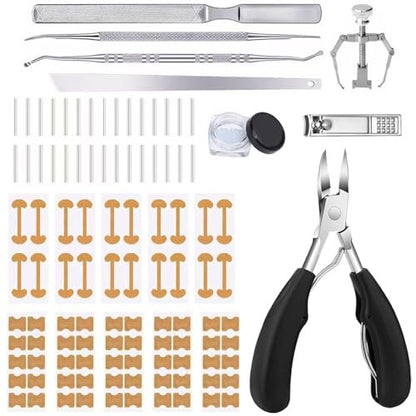 CHEMAILON Professionelles Nagelkorrektur-Set für eingewachsene Zehennägel – Edelstahl-Zehennagelzange, Korrekturpflaster, Heber & Werkzeuge zur Behandlung eingewachsener Zehennägel, Heim-Pediküre-Lösung