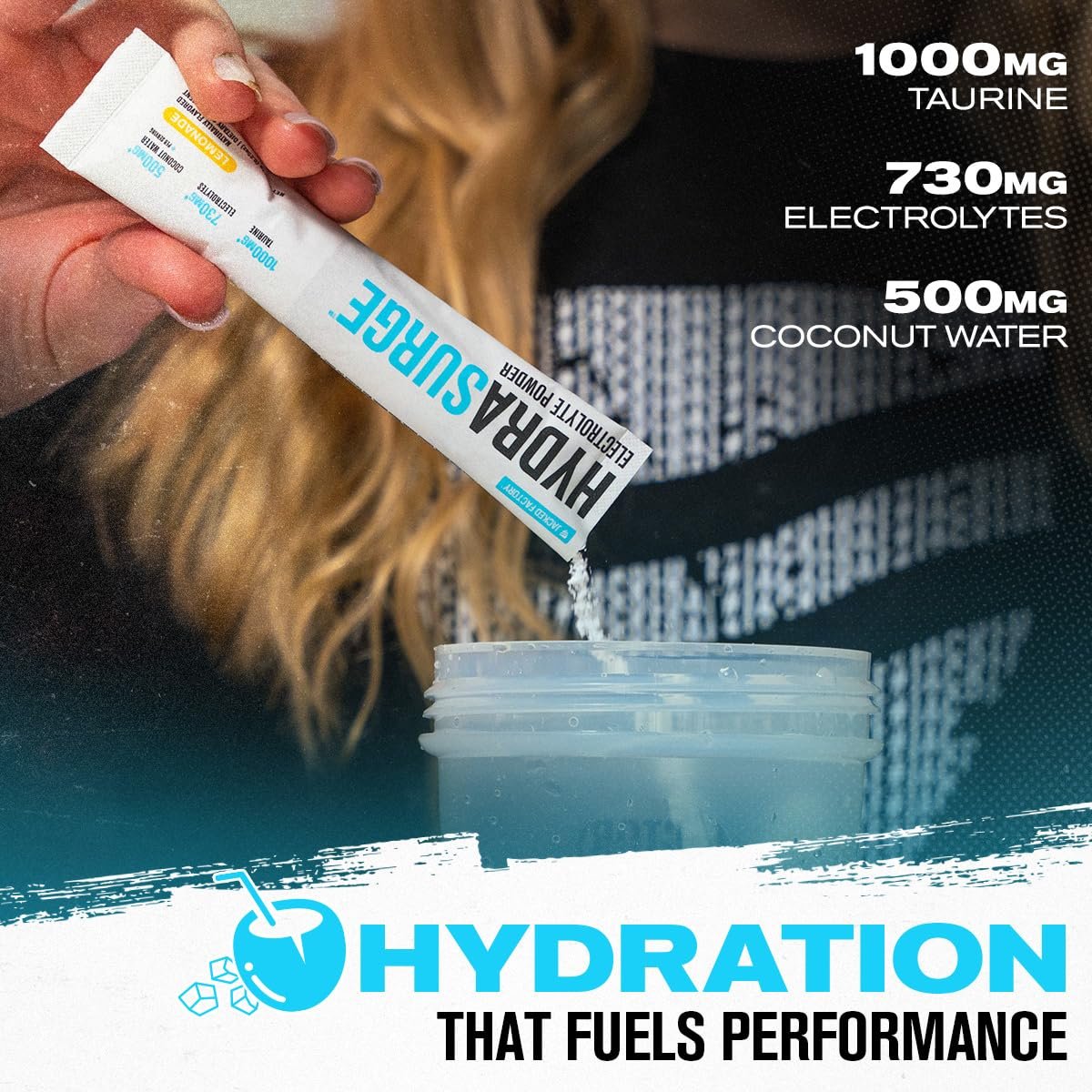 Jacked Factory Hydrasurge Elektrolyt-Pulver-Päckchen – Zuckerfrei & natürlich gesüßt – Keto & vegan freundlich, löst sich leicht auf – 30 Stick-Packs, Limonade