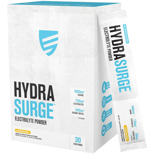 Jacked Factory Hydrasurge Elektrolyt-Pulver-Päckchen – Zuckerfrei & natürlich gesüßt – Keto & vegan freundlich, löst sich leicht auf – 30 Stick-Packs, Limonade