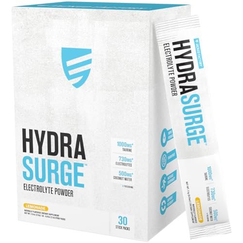 Jacked Factory Hydrasurge Elektrolyt-Pulver-Päckchen – Zuckerfrei & natürlich gesüßt – Keto & vegan freundlich, löst sich leicht auf – 30 Stick-Packs, Limonade