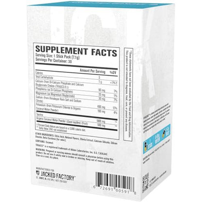 Jacked Factory HYDRASURGE Elektrolyt-Pulver – Hydrationspräparat mit wichtigen Mineralien, Himalaya-Meersalz, Kokoswasser – Keto-freundlich, natürlich gesüßt – 60 Portionen, erfrischende Limonade