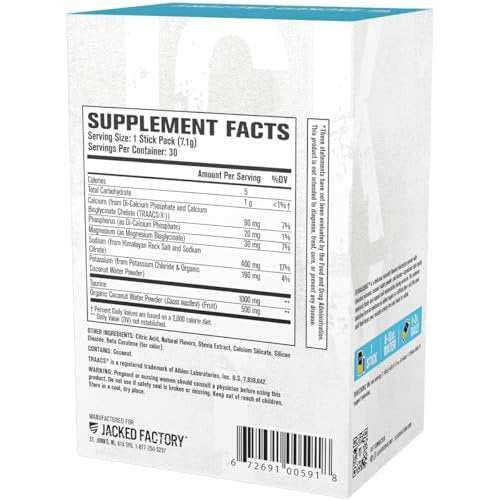 Jacked Factory Hydrasurge Elektrolyt-Pulver-Päckchen – Zuckerfrei & natürlich gesüßt – Keto & vegan freundlich, löst sich leicht auf – 30 Stick-Packs, Limonade