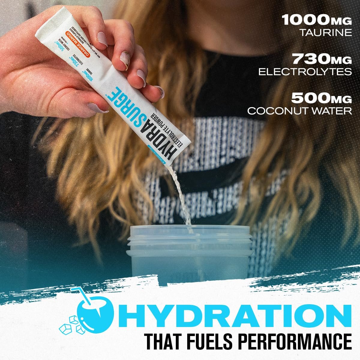 Jacked Factory Hydrasurge Electrolyte Pulver-Päckchen – Zuckerfrei & natürlich gesüßt – Keto & vegan freundlich, löst sich leicht auf – 30 Stick-Packs, Orange Mango