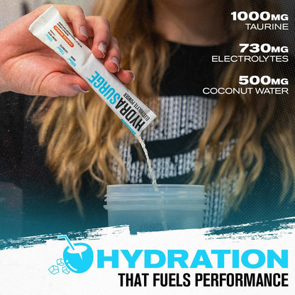Jacked Factory Hydrasurge Electrolyte Pulver-Päckchen – Zuckerfrei & natürlich gesüßt – Keto & vegan freundlich, löst sich leicht auf – 30 Stick-Packs, Orange Mango