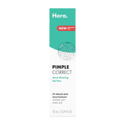 Hero Cosmetics Pimple Correct Akne-Gel-Stift – Maximale Stärke mit 2% Salicylsäure, dermatologisch getestet für aktuelle und zukünftige Pickel (1 Stück)