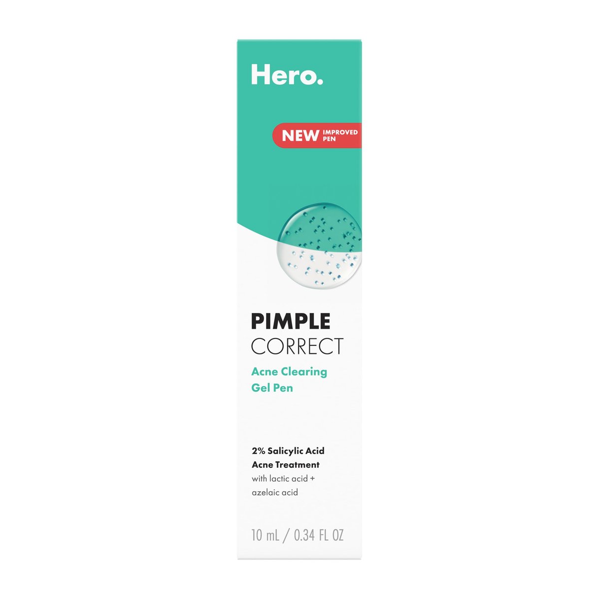 Hero Cosmetics Pimple Correct Akne-Gel-Stift – Maximale Stärke mit 2% Salicylsäure, dermatologisch getestet für aktuelle und zukünftige Pickel (1 Stück)