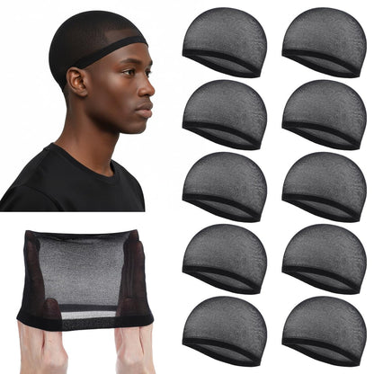 10 Sturmhauben Wellenhauben für Männer, Dehnbare Perückenhaube für Frauen, Leichtes Beanie für schnelle Wellen, Haarnetz für Männer & Frauen, Bequeme Passform, Schwarz