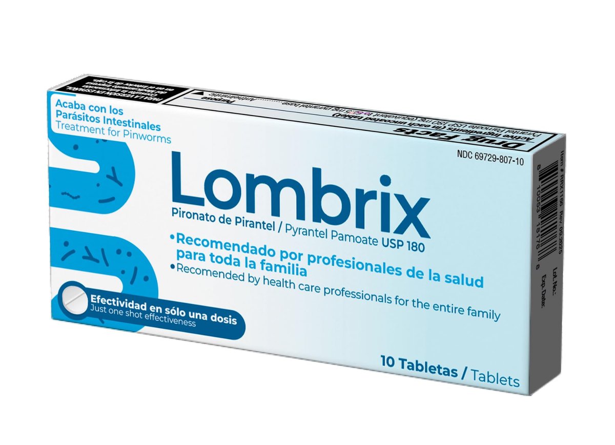 Lombrix Wurmmittel Pyrantelpamoat 180 mg Tabletten, Darmflora-Unterstützung für Erwachsene und die ganze Familie, einmalige Anwendung, nicht verschreibungspflichtig, 10 Tabletten