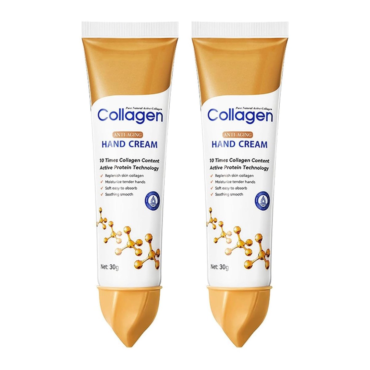 Collagen Handcreme für trockene, rissige Hände – Anti-Aging & festigende Lotion mit 10x aktivem Protein, intensive feuchtigkeitsspendende Reparatur für raue Haut & feine Linien, nicht fettend & schnell einziehend, 2 Stück