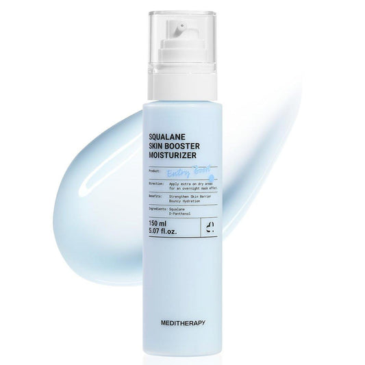 MEDITHERAPY Squalane Skin Booster Feuchtigkeitscreme – 8% Squalan + Panthenol + Hyaluronsäure | Hydratisierende Gesichtscreme für trockene empfindliche Haut | Leichte nicht fettende Barriere-Unterstützung 150 ml