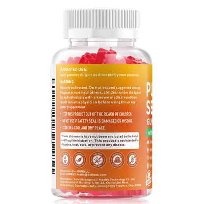 Kürbiskernöl Gummis mit Sägepalmenextrakt – 1000 mg pro Portion für Haarwachstum & Hautgesundheit – Vegan, Himbeergeschmack, 60 Stück
