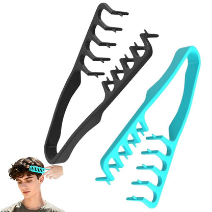 Texture Comb & Textured Styling Tool für voluminöses, flauschiges Haar – 2er-Pack mit breitem Zahn-Quad-Design zum Entwirren und Stylen – Texturierende Lösung für Frauen und Männer (Schwarz+Blau)