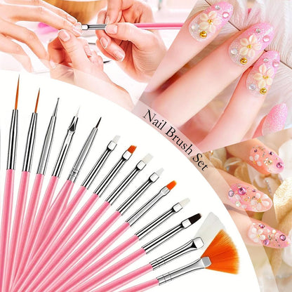 24-teiliges Nagelkunst-Set mit Nagelständern, Pinseln, Paletten und Dotting-Werkzeugen – DIY Nageldesign für Anfänger und Profis