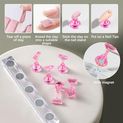 24-teiliges Nagelkunst-Set mit Nagelständern, Pinseln, Paletten und Dotting-Werkzeugen – DIY Nageldesign für Anfänger und Profis