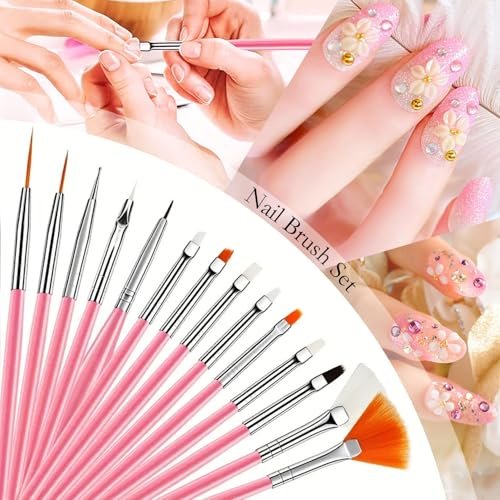 24-teiliges Nagelkunst-Set mit Nagelständern, Pinseln, Paletten und Dotting-Werkzeugen – DIY Nageldesign für Anfänger und Profis