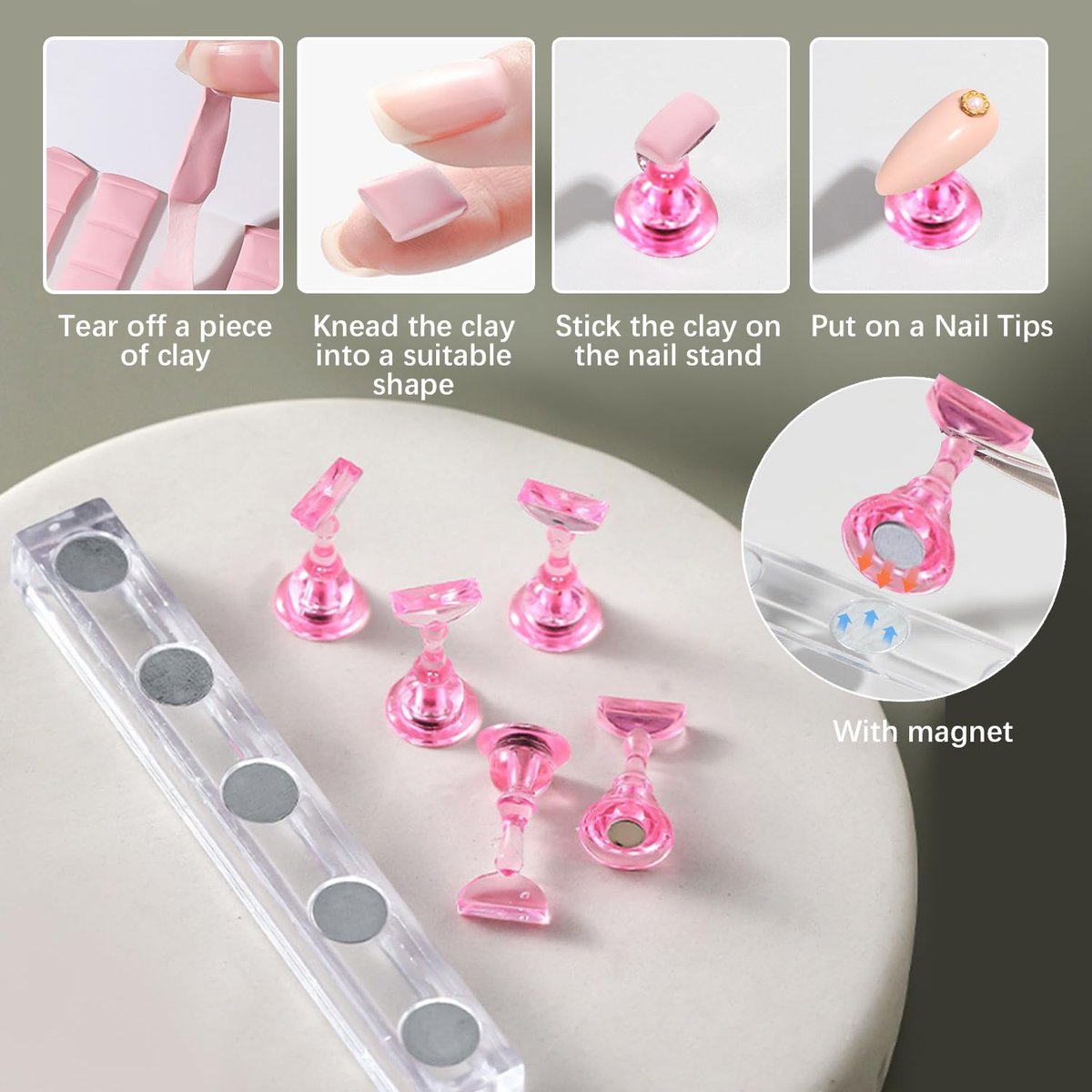 24-teiliges Nagelkunst-Set mit Nagelständern, Pinseln, Paletten und Dotting-Werkzeugen – DIY Nageldesign für Anfänger und Profis