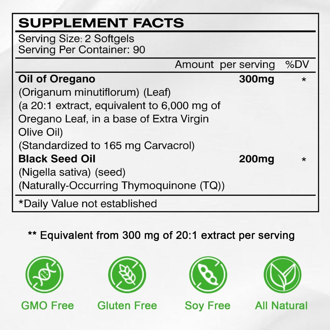 Vespecial Oreganoöl mit Schwarzkümmelöl, 180 Softgels | 2-in-1 Kräuterergänzung mit hochkonzentriertem Carvacrol & Thymochinon für Immununterstützung | Nicht-GVO, pflanzlich