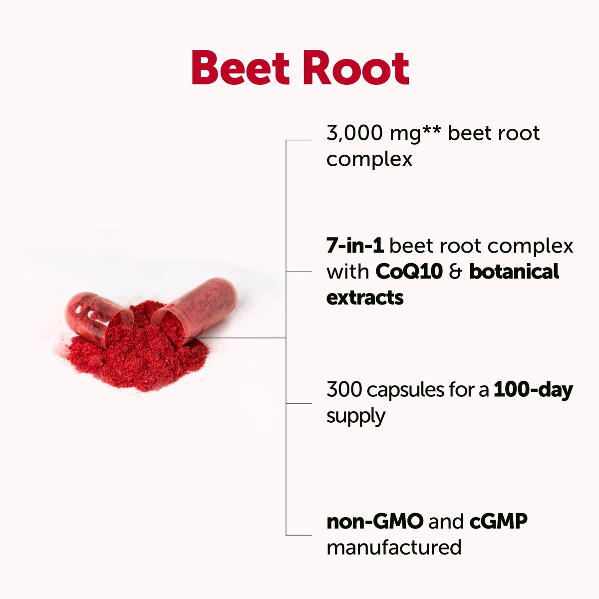 Micro Ingredients Rote-Bete-Kapseln 3.000 mg** pro Portion, 300 Kapseln | Stickoxid-Komplex mit CoQ10, Schwarzem Pfeffer & botanischen Extrakten | Non-GMO