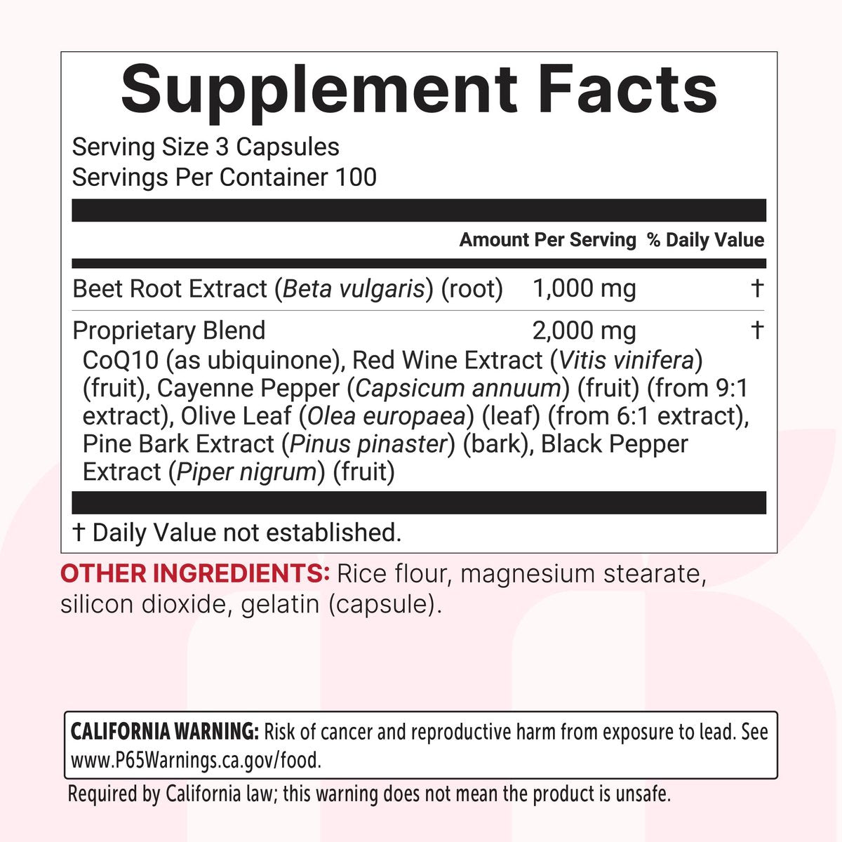 Micro Ingredients Rote-Bete-Kapseln 3.000 mg** pro Portion, 300 Kapseln | Stickoxid-Komplex mit CoQ10, Schwarzem Pfeffer & botanischen Extrakten | Non-GMO