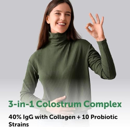 Micro Ingredients Bovines Kolostrum 1.000 mg pro Portion, 240 Kapseln | 40% IgG mit Kollagen & Probiotika | Kolostrum-Ergänzung mit 10 probiotischen Stämmen | Non-GVO, Glutenfrei