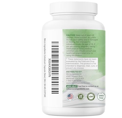 Micro Ingredients Bovines Kolostrum 1.000 mg pro Portion, 240 Kapseln | 40% IgG mit Kollagen & Probiotika | Kolostrum-Ergänzung mit 10 probiotischen Stämmen | Non-GVO, Glutenfrei