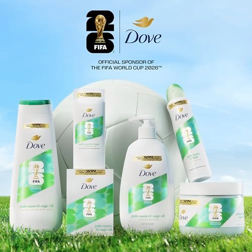 Dove Limited Edition FIFA Seife Beauty Bar – Palo Santo & Salbeiöl Feuchtigkeitsspender für weiche, geschmeidige Haut | 3,75 oz Riegel (6er-Pack)