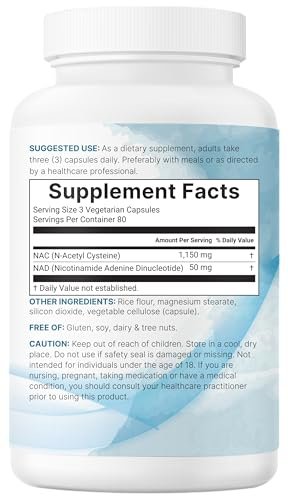 Micro Ingredients NAC mit NAD+, 240 vegane Kapseln | 1.200 mg pro Portion | 2-in-1 N-Acetyl-L-Cystein mit Nicotinamid-Adenin-Dinukleotid | Non-GMO, cGMP hergestellt