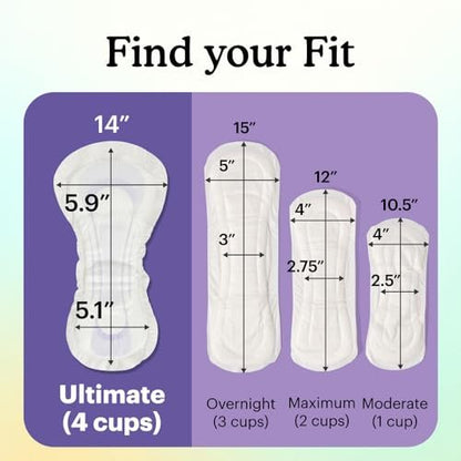 Because Ultimate Overnight Inkontinenz-Einlagen für Männer und Frauen, 4 Tassen zusätzliche Saugfähigkeit für Erwachsenenwindeln, extra weich, Klebestreifen, Unisex, 20 Stück