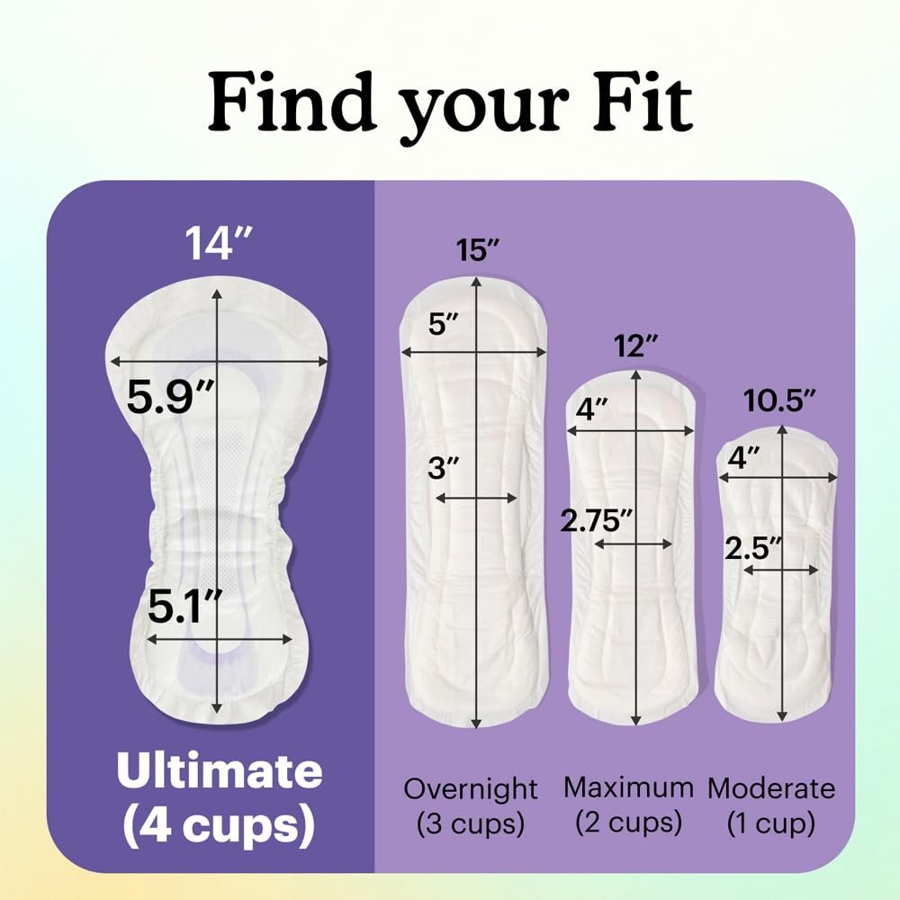Because Ultimate Overnight Inkontinenz-Einlagen für Männer und Frauen, 4 Tassen zusätzliche Saugfähigkeit für Erwachsenenwindeln, extra weich, Klebestreifen, Unisex, 20 Stück