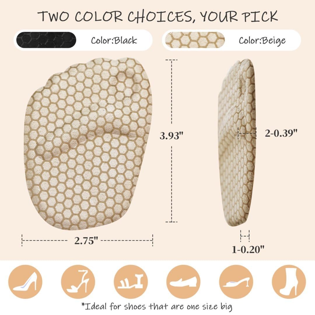 Zaiwoo Ball-of-Foot Cushions für Damen (2 Paar Fußpolster) – Metatarsal-Pads, High Heel Einlagen, Schmerzlinderung, Anti-Rutsch, Unsichtbar