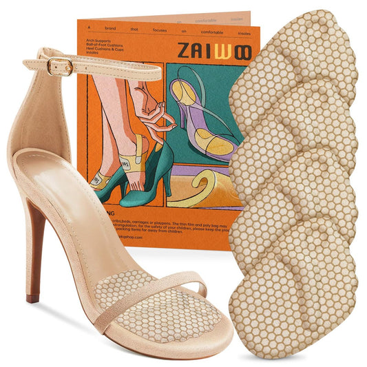Zaiwoo Ball-of-Foot Cushions für Damen (2 Paar Fußpolster) – Metatarsal-Pads, High Heel Einlagen, Schmerzlinderung, Anti-Rutsch, Unsichtbar