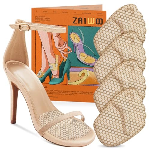 Zaiwoo Ball-of-Foot Cushions für Damen (2 Paar Fußpolster) – Metatarsal-Pads, High Heel Einlagen, Schmerzlinderung, Anti-Rutsch, Unsichtbar