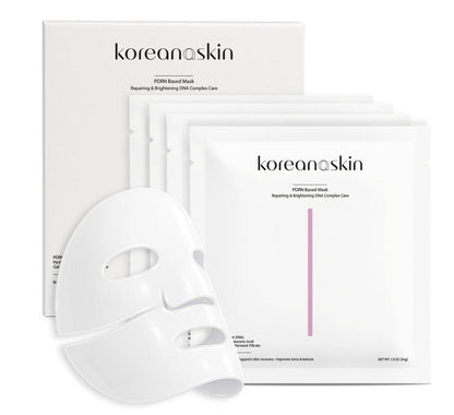 Koreana Skin K-Beauty PDRN DNA Complex Hydrogel Sheet Mask – Koreanische Regenerative Lachs-DNA & Multi-Weight Hyaluronsäure für Anti-Aging, Straffung, Aufhellung, Tiefenhydratation – Box mit 4 Masken