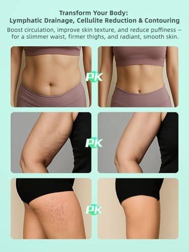 FEEJOY Elektrischer Lymphdrainage-Massager mit Pulstherapie & Wärme – 12-stufiges Schröpfmassagegerät zur Reduzierung von Cellulite, Körperformung, Tiefengewebs-Schmerzlinderung & Muskelregeneration, Weiß