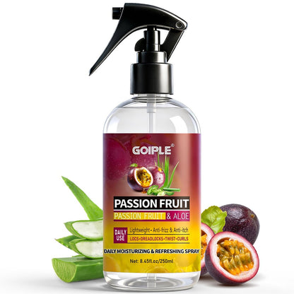 Goiple Loc Feuchtigkeitsspray für trockene, stumpfe Locs – Täglicher Passionsfrucht Haar- und Kopfhaut-Moisturizer für Dreadlocks, Microlocks, Braids – Erfrischendes Anti-Frizz Spray (250 ml)